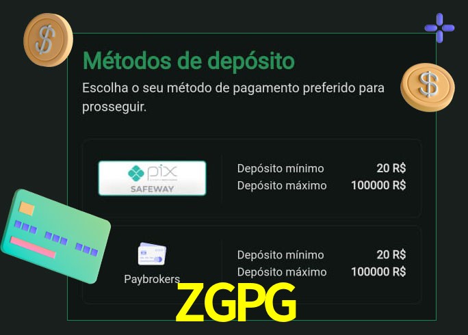O cassino ZGPG oferece uma grande variedade de métodos de pagamento